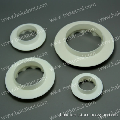 Cake Round&Wavy Edge Decoration Set Cake Fondant Plunger Cutter Mold Set